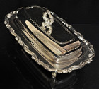 Vintage Oneida Usa Silver Plated 8  Butter Dish With Glass Tray Inside