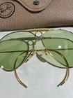 Vintage Bausch   Lomb Ray-ban Gep Rb3 Tru-green Glass Shooter Aviator Sunglasses