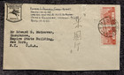 1936   37 Japan Stanvac Covers  4  To Nyc     Osaka Castle 10s  Mixed Franking