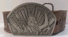 Boy Scouts Of America Tooled Leather Belt Sz 36 Eagle Miss America Jersey Buckle