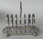 Antique Victorian Solid Silver Footed Toast Rack  6 Slot