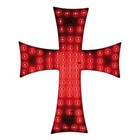 12-24v 84 Led Red Interior Truck Cross Sign 23x25cm Windshield Dash Suction Cup