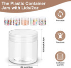 150 Pieces 2 Oz Plastic Container Jars With Lids Round Clear Cosmetic Empty Clea