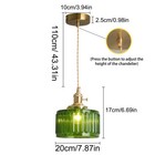 Vintage Green Glass Pendant Light Retro Chandelier Hanging Light Ceiling Lamp Us