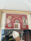 Framed Pope John Paul Ii Souvenir Vatican Coins   Stamps Memorabilia Set