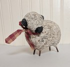 Paper Mache Sheep Lamb Black Faced Primitive Country Rustic Folk Art Figure