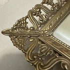 Vintage 1950   s Art Deco Gold Filigree Mirror Vanity Tray Hollywood Regency