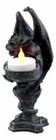Gothic Wyvern Gargoyle Tea Light Candle Holder Guardian Kneeling Servant Statue