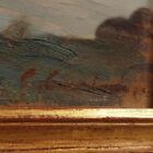 Antique French Painting Oil On Cardboard Landscape Framed Art Rare Late 19th C