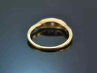Art Deco Style Lab Created Diamond Three-stone Wedding Ring 14k Yellow Gold Fn