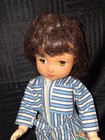 Vintage 14  Ideal Doll Brunette W  Amber Eyes Hard Plastic   Rubber Toni 