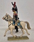 Antique Lot Of 2 Hand Painted French Lead Mounted Toy Soldiers - See Description