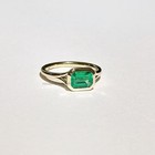 2 50 Ct Emerald Cut Bezel Set Green Lab Created Engagement Ring For Women