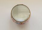 French Glass Top Enamel Decorated Trinket Jewelry Display Box   5 