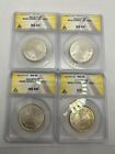 Lot Of 4 Ah1370  1950  Saudi Arabia 1 Riyal Silver Coin - Anacs Ms 65  Rare   