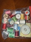 Vintage Lot Of Sewing Thread Spools  Mixed Variety Of Colors And Brands