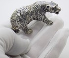 Vintage Italian Handmade Genuine Silver Large Detailed Bear Figurine Miniature