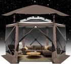 12x12ft Pop Up Gazebo Screen Tent Starry Sky Sunshade Screen House For Camping