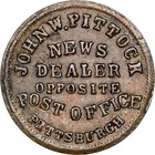 1863 John Pittock Civil War Store Card   Token F-765p-23a Ngc Ms62  6463594-010