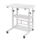 3 Tier Rolling Laptop Desk Adjustable Notebook Computer Stand Bed Sofa Table