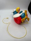 Vintage Fisher Price 1980 Airplane Spin Pull Toy Multicolor Plastic