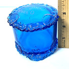 Utica   Oregon - Blue Glass Souvenir Antique Vintage Gilded Trinket Box