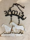Welcome Hanging Horse Metal Wall Plaque Sign  Welcome Sign With Chain