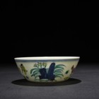 5 5  China Old Antique Ming Chenghua Mark Porcelain Doucai Rooster Pattern Bowl