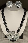 Lee Sands Vintage 22  Necklace   Earrings Set Lion Head Inlay