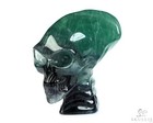 3 5  Fluorite Hand Carved Crystal Elongated Mayan Alien Skull With Spine