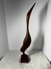 Danish Modern Teak Wood Egret Bird Sculpture Mid Century Modern 16 5 Inches Tall