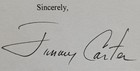 President Jimmy Carter Signed Letter Full Signature 