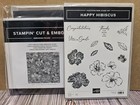 Stampin  Up  Happy Hibiscus Stamp Set   Hybrid Embossing Folder dies New