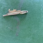 Vintage Goldtone Hickok Usa Railroad Steam Train Locomotive Engine Tie Clip Bar