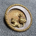 Large Vintage Antique Metal Picture Button Pierrot   Pierrette