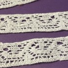 Vintage Handmade Cluny Crochet Lace White 2 Yards 32 X 3 4 W