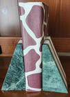 Pair Of Granite Green white bronze Bookends Very Heavy Polished Marbled Granite