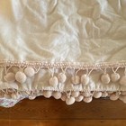 Baby Pink  Cotton Crib Skirt  Pom Poms   Fringed Fringe Trim