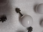 Vintage Lot Of 20 White Porcelain Round Ball Drawer Pulls Cabinet Knobs 1 Inch