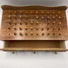 Vintage Footed Wood Thread  Bobbin Organizer Sewing Box  Drawer Holds 50 Spools
