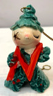 Vtg Norcrest Noel Christmas Holly Tree Pixie Elf Figurine W original Chain Rare
