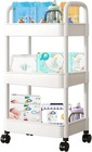 Baby Diaper Caddy  Plastic Movable Diaper Cart With Wheels Newborn Nursery Es   