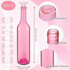 6 Pcs Decorative 750ml Empty Wine Bottles Summer Colored Glass Bottles For