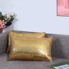 Set Of 2 Sequin Decorative Pillow Cover Gold Lumbar Pillow Covers For Couch S   