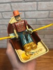 Rare Vintage 1950s Tin Litho Windup Row Rowing Boat Japan Momoya   Nikko W  Box