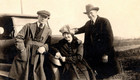 Original Old Vintage Antique Real Photo Car Gentlemen Men Lady Woman Hat Coat