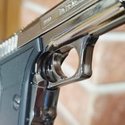 Pistol Shaped Gun Lighter Fire Chrome Metal  Cocking Hammer  Mini 9 Mm  Usa Ship