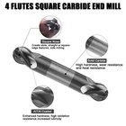 2pcs 4 Flute 1 2  Solid Carbide Ball Nose End Mill - Double End - Altin Coated