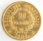 France 1808-a 20 Francs  900 Fine Gold Coin Ruler Emperor Napoleon Km  687 1