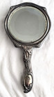 Vintage Silver Hand Mirror Floral Design Art Nouveau